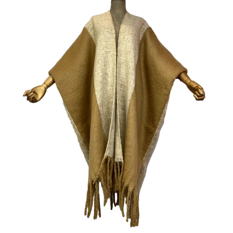 Stylish Luxury Poncho Tassels Loose Cardigan - WINI