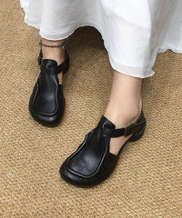 Comfy Dark Brown Splicing Buckle Strap Chunky Sandals