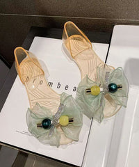 Fashion Black Bow Splicing Clear Sandals Peep Toe