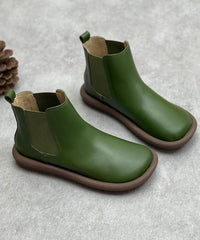 Coffee Boots Cowhide Leather Fashion Shelsea Boots