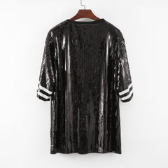 Sequined O-Neck Rugby Jersey