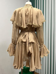 Ruffled Tie-Waist Mini Dress