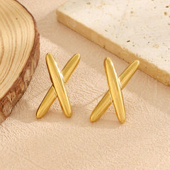 X- Shaped Stainless Steel Earrings