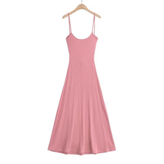 Solid Stretch Sleeveless Maxi Dress