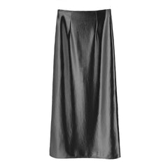 High End Solid Shiny Satin Skirt