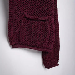 Solid Round Neck Long Sleeve Knitted Cardigan