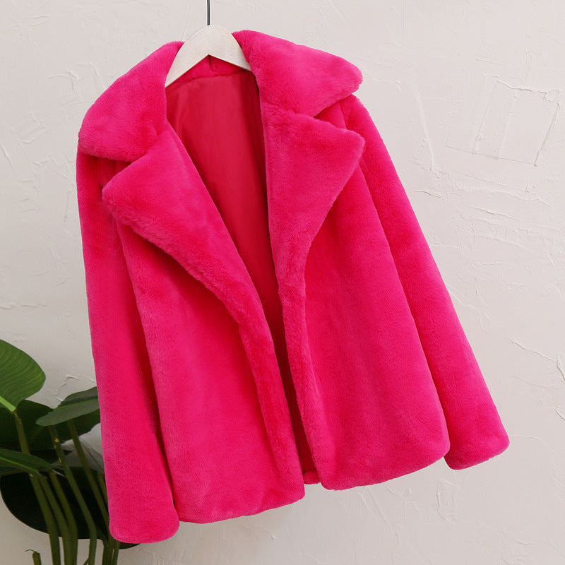 Casual Loose Faux Fur Plush Coat