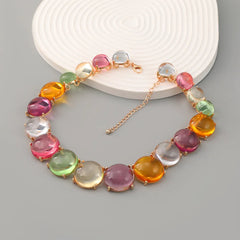 Multicolor Alloy Resin Choker Necklace