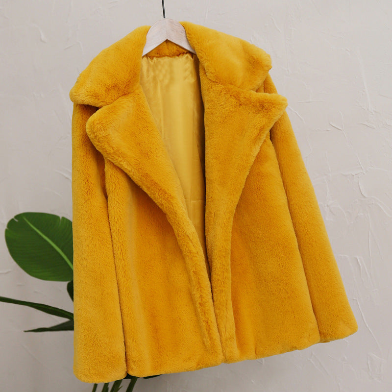 Casual Faux Fur Loose Coat