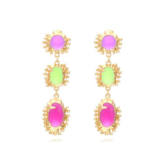 Colorful Gemstone Pendant Earrings