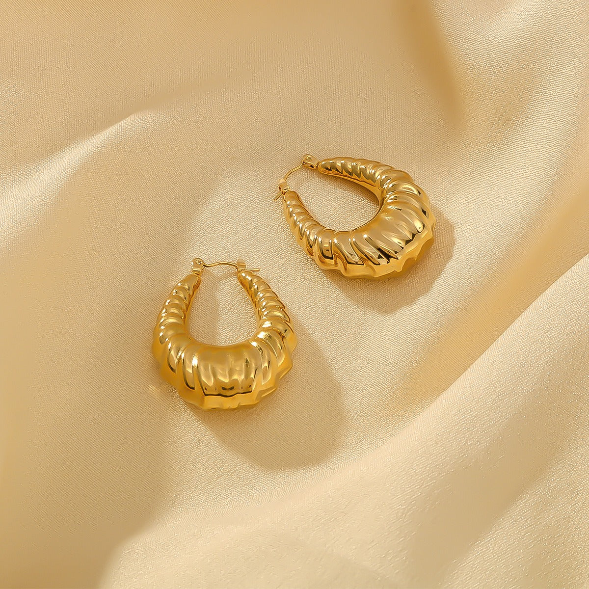 Croissant Shaped Hoop Earrings