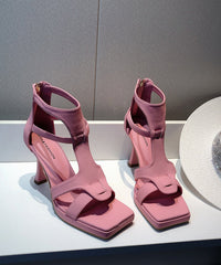 Fashion Black Splicing High Heel Sandals Hollow Out Peep Toe