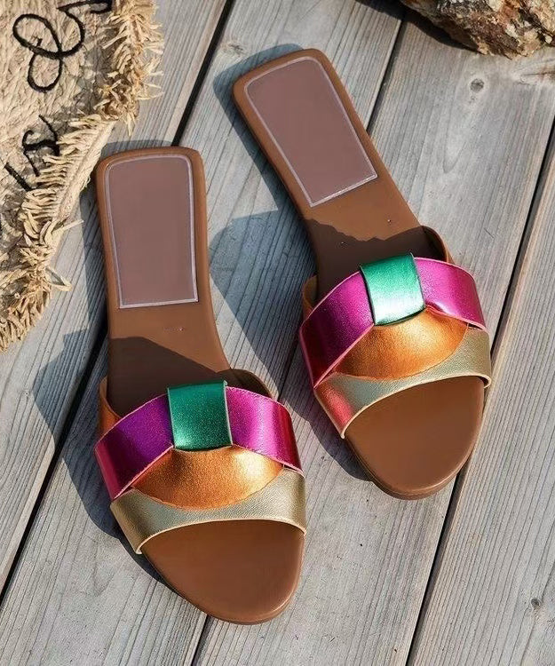 Casual Comfy Multicolor Beach Slippers Peep Toe