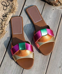 Casual Comfy Multicolor Beach Slippers Peep Toe