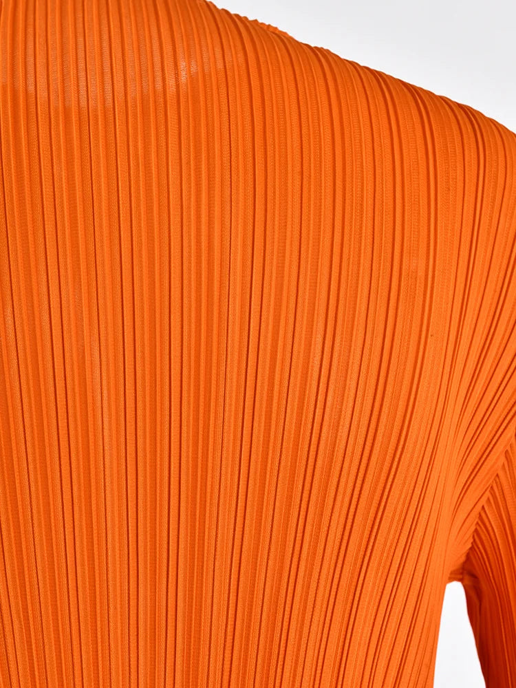 Orange Tassel Pleated Dress