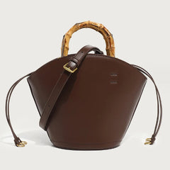 Bucket Bamboo Handle Crossbody Bag