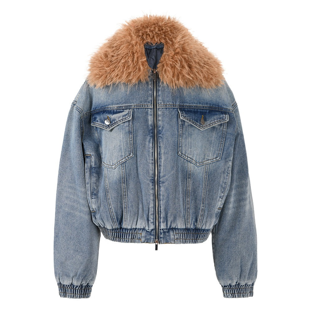 Cotton Loose Large Fur Collar Jacket