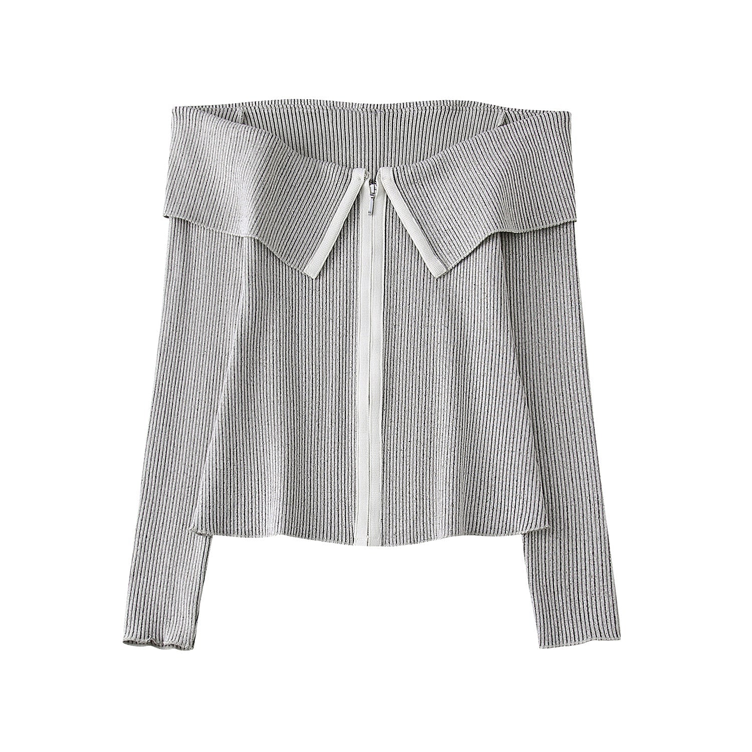 Striped Knitted Off Shoulder Top + Skirt