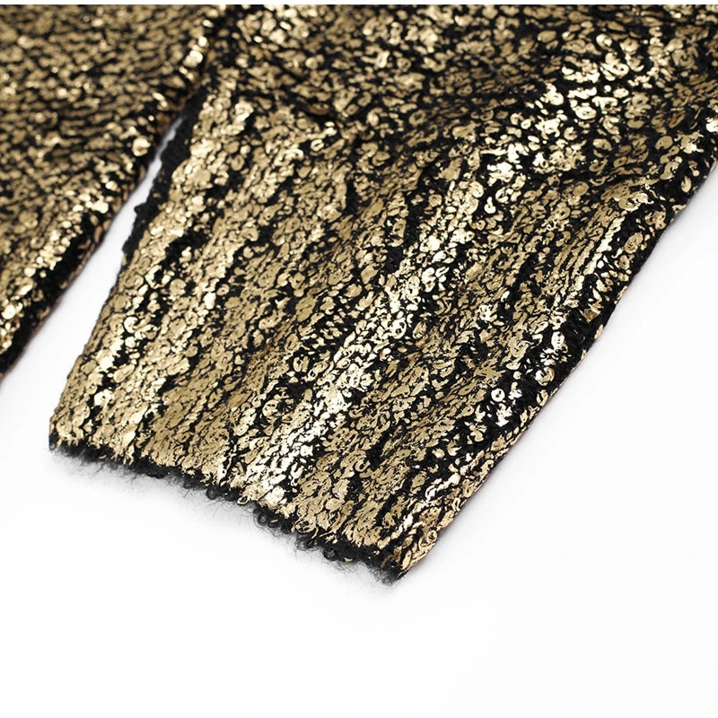 Metallic Ribbed Edges Sweater