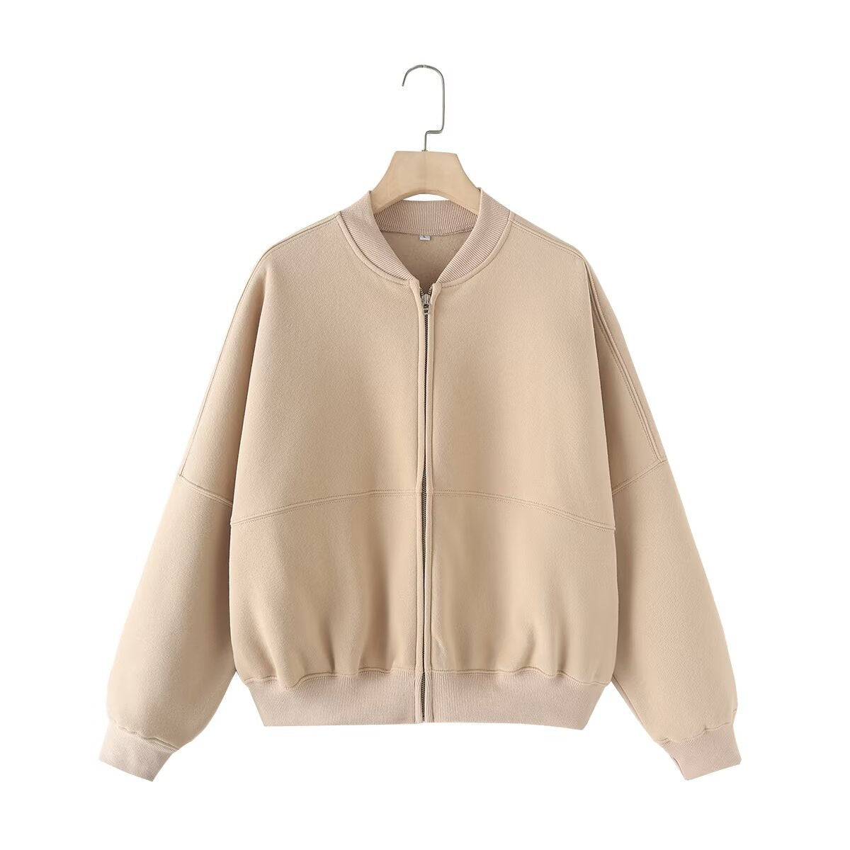 Solid Zip Up Bomber Jacket + Pants Set