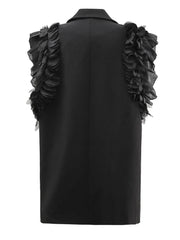 Fungus Edge Splicing Double Breasted Suit Vest