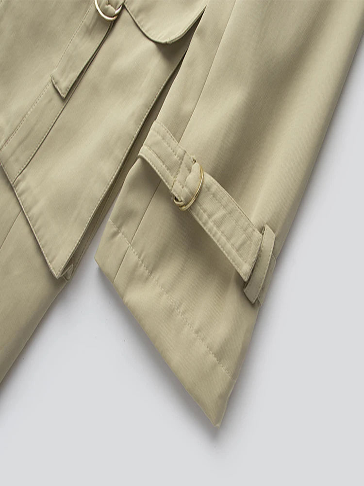 Double-Breasted Cape Trench Coat