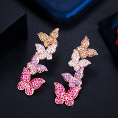 Colorful Butterfly Zircon Earrings