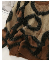 Jacquard Mohair Knit Sweater