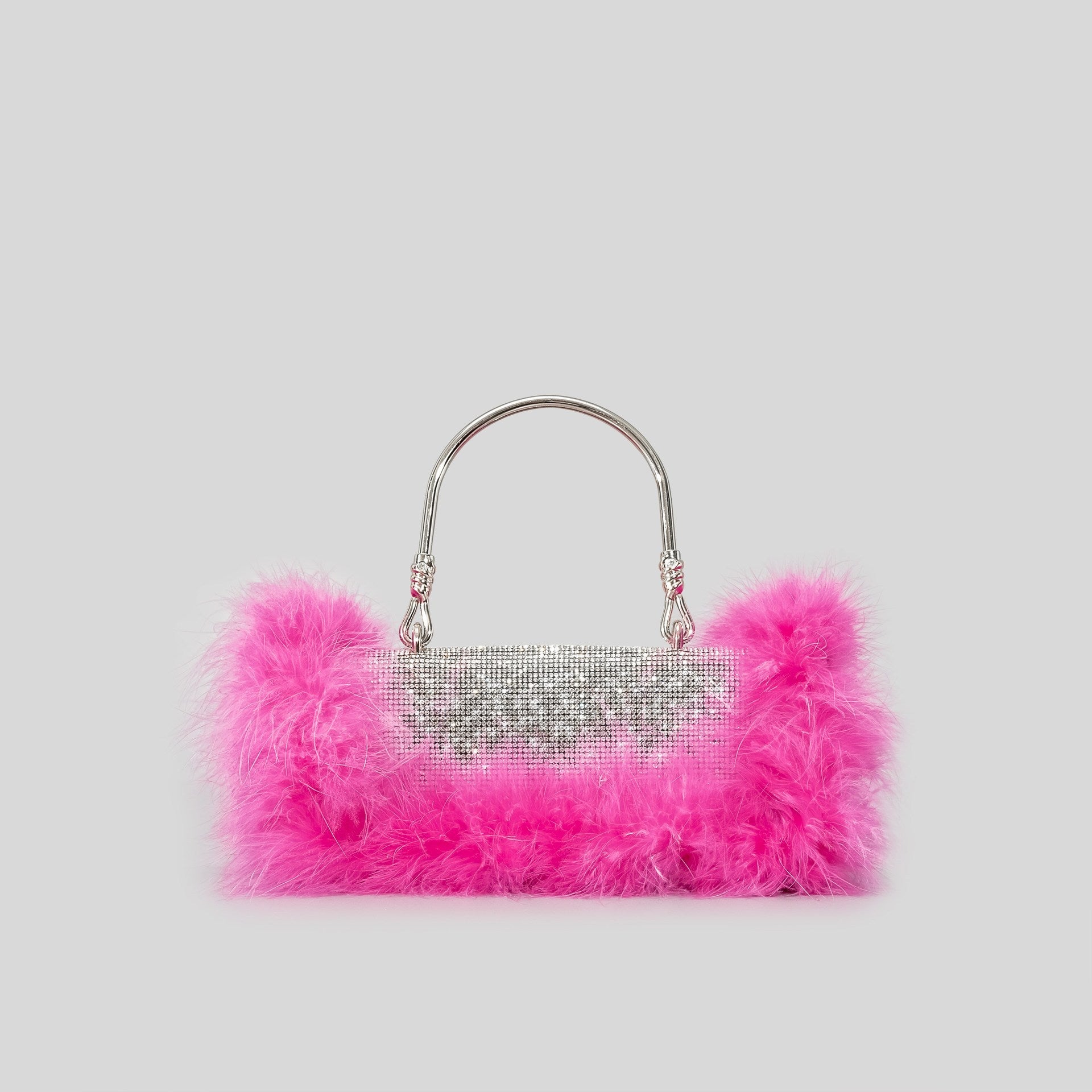 Fur Diamond Clutch Bag