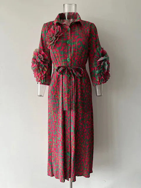 Fungus Sleeves Maxi Sunday Dress