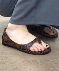 Fashion New Leopard Faux Leather Thong Sandals