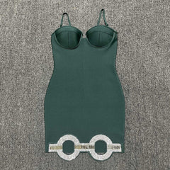 Rhinestone Hollow Bandage Dress