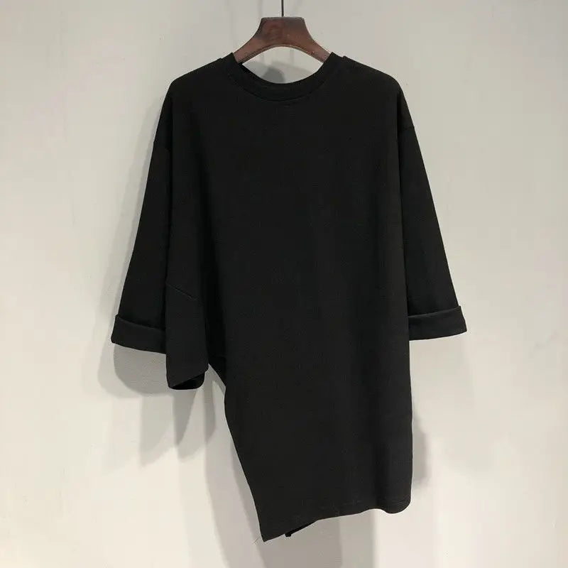 Unique Solid Long Sleeved Loose T-Shirt