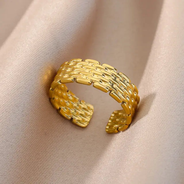 Irregular Geometric Open Cuff Rings