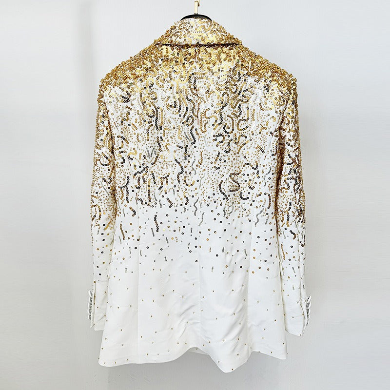 Sequined Double Breasted Blazer