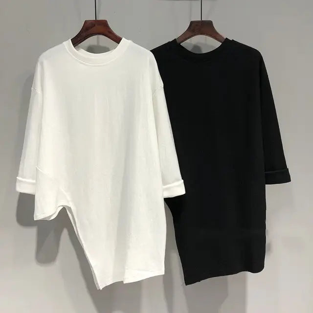 Unique Solid Long Sleeved Loose T-Shirt