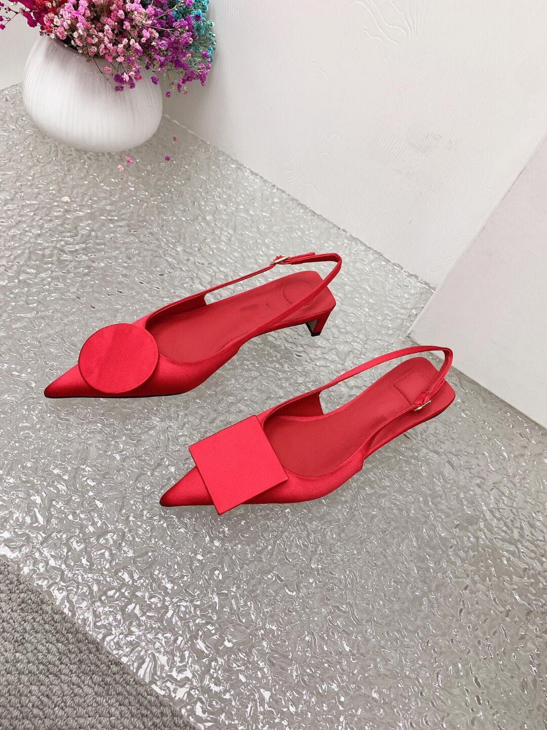 Pointed Toe Slim Heel Buckle Strap Sandals
