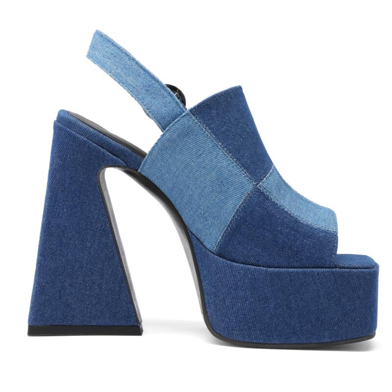 Splice Denim Sandals