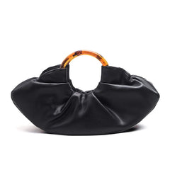 PU Ruched Cloud Handbag