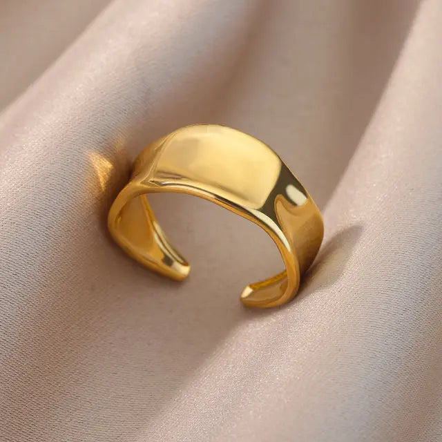 Irregular Geometric Open Cuff Rings