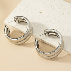 Geometric Circle Hoop Earrings