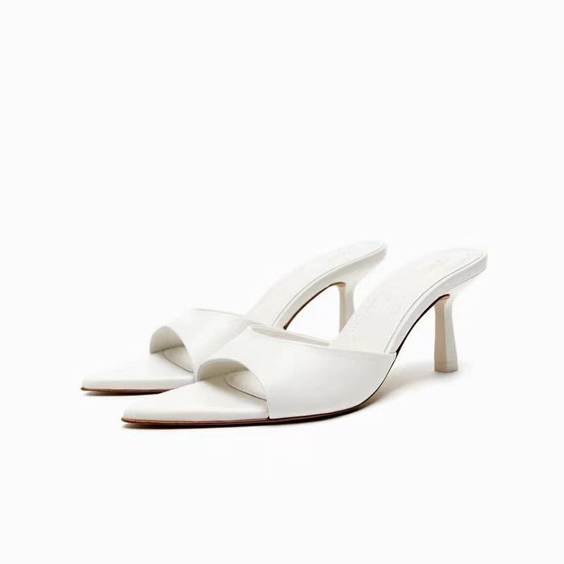 Pointed Open Toe Slim Heels Sandals