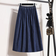 Loose Split High Waisted Denim Skirt