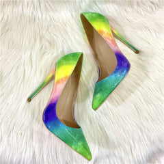 Gradient Multicolor Glossy Stilettos