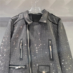 Diamond Studded Zipper Jacket