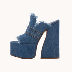 Denim Fray Platforms