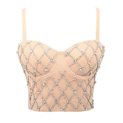Sexy Nightclub Diamond Corset Top