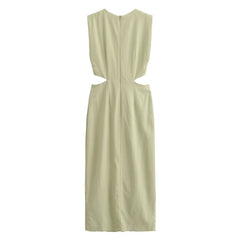 Buckled Hollow Waist Dress