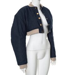 Snap Buttons Cropped Jacket