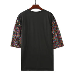 Rainbow Sequins Streetwear T-Shirt